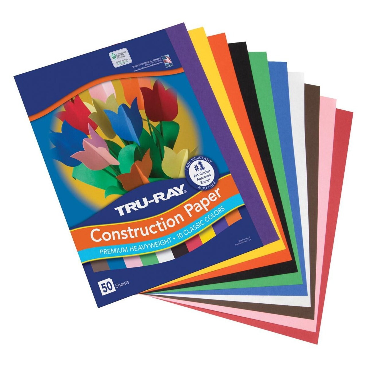 Tru-Ray 9" x 12" Tru-Ray® Heavyweight Construction Paper - Assorted - 50 Packs
